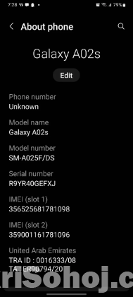 Samsung Galaxy A02s ( used ) 4/64